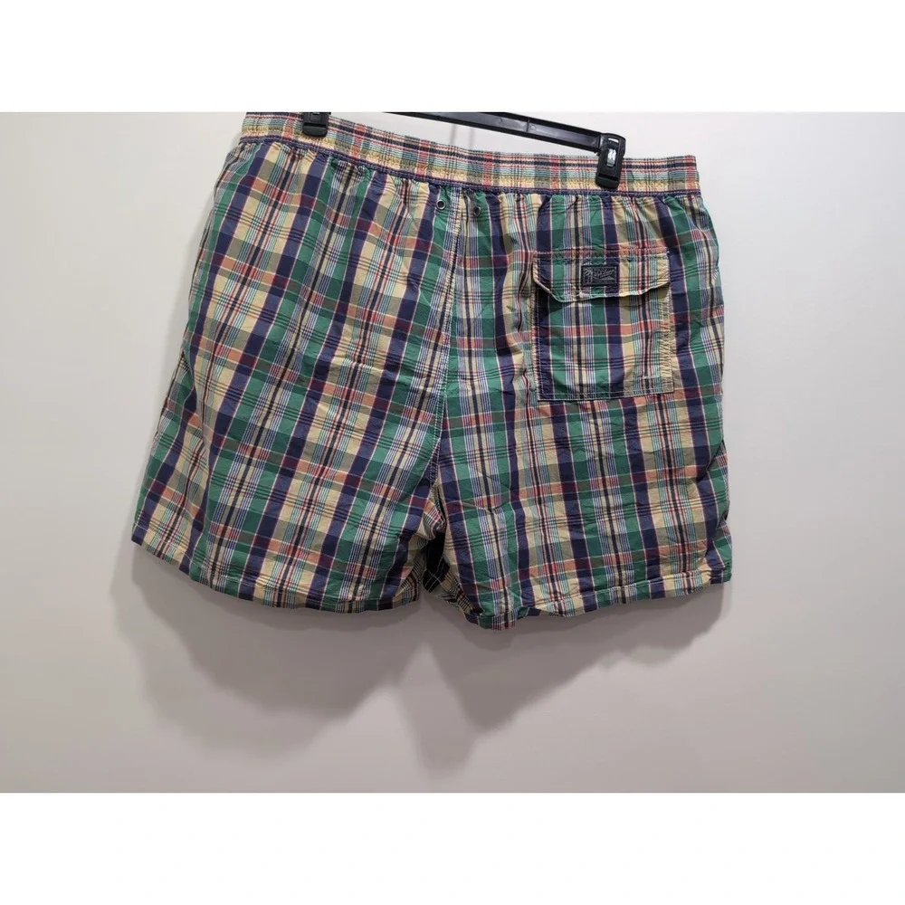 Polo‎ Ralph Lauren Men Plaid Swim Trunks in a Multi-Color Check Pattern 3XB BIG